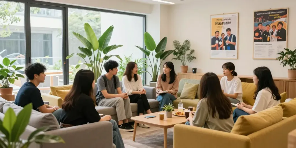 Comfortable communal living space at Berkat Home Living promoting a smoke-free lifestyle with rokok88.